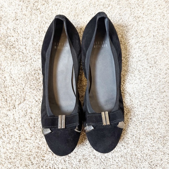 Stuart Weitzman Women’s Bowends Black Suede Pumps Heels Size 9.5 - Picture 2 of 9